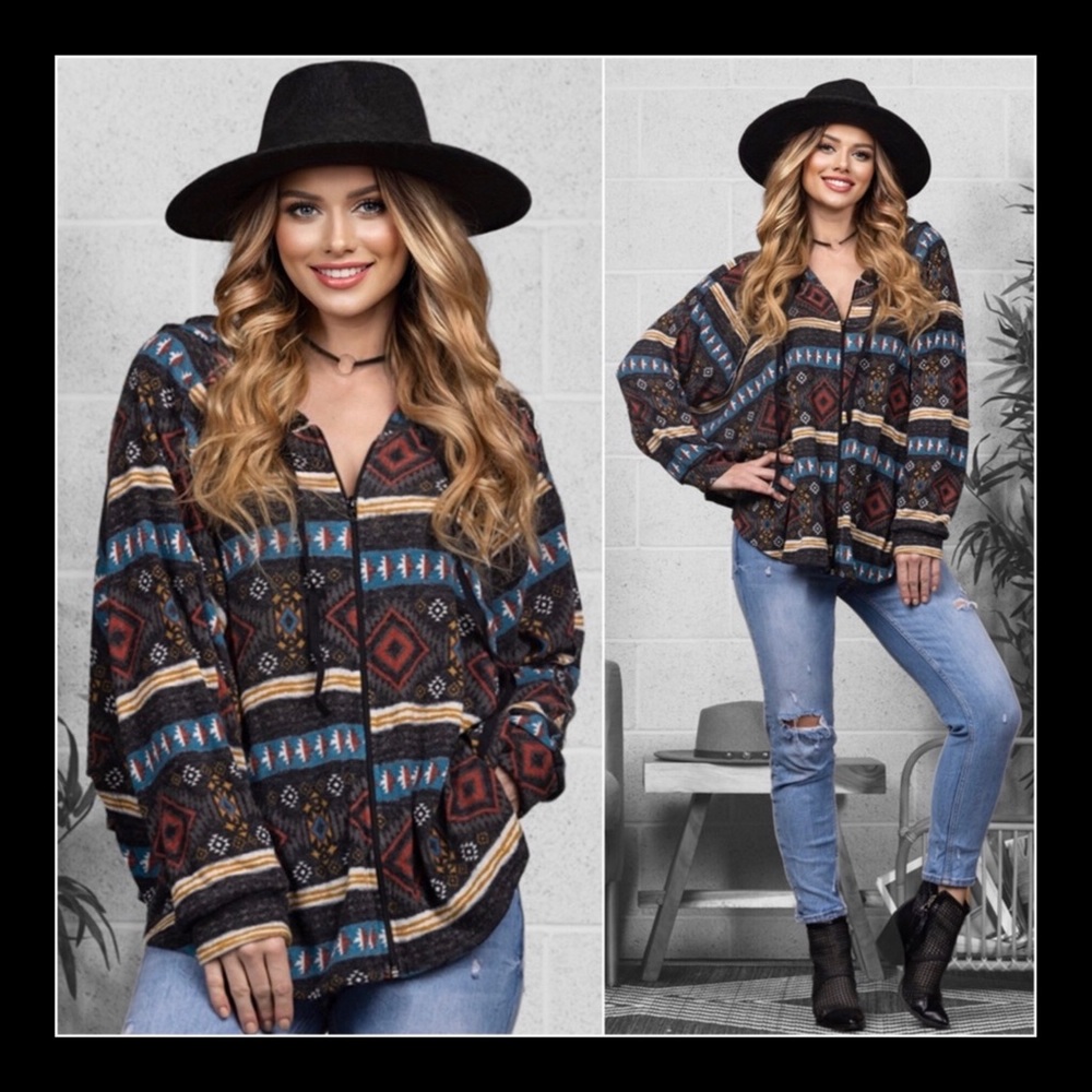 ❗️NEW❗️Aztec Zip Up Hoodie
